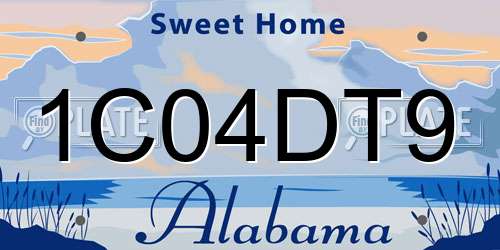 1C04DT9 Alabama License Plate