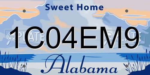 1C04EM9 Alabama License Plate