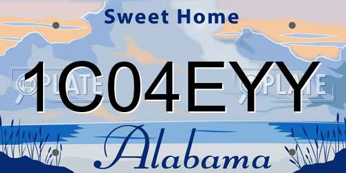 1C04EYY Alabama License Plate