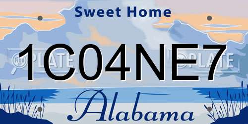 1C04NE7 Alabama License Plate