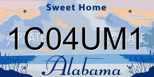 1C04UM1 Alabama License Plate