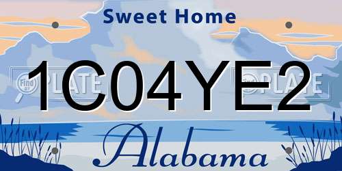 1C04YE2 Alabama License Plate