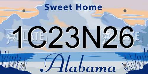 1C23N26 Alabama License Plate