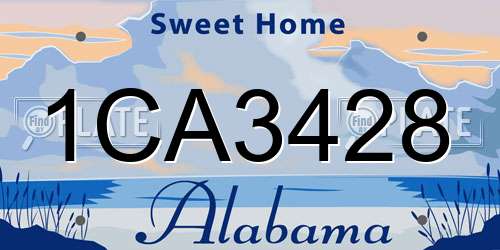 1CA3428 Alabama License Plate