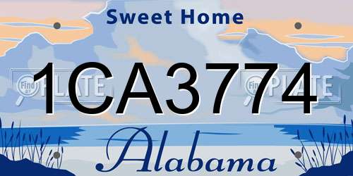 1CA3774 Alabama License Plate