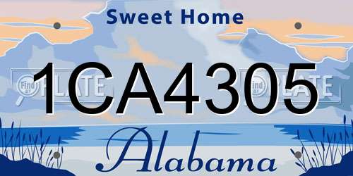 1CA4305 Alabama License Plate