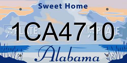 1CA4710 Alabama License Plate