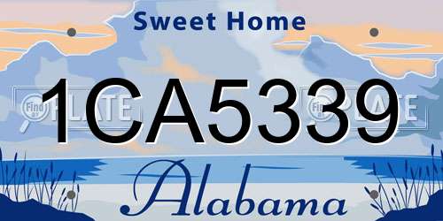 1CA5339 Alabama License Plate