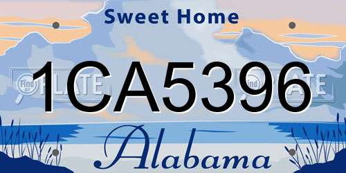 1CA5396 Alabama License Plate