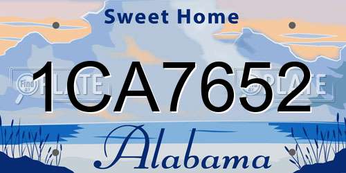 1CA7652 Alabama License Plate