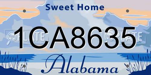 1CA8635 Alabama License Plate