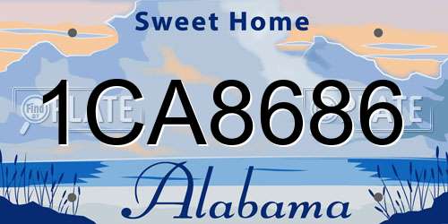 1CA8686 Alabama License Plate