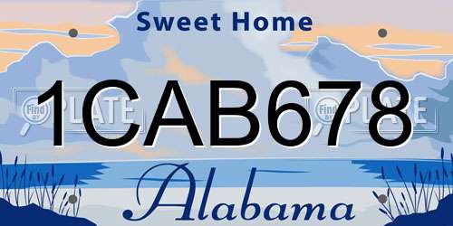 1CAB678 Alabama License Plate