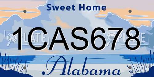 1CAS678 Alabama License Plate