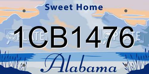 1CB1476 Alabama License Plate