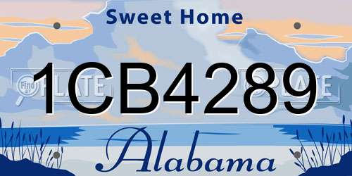 1CB4289 Alabama License Plate