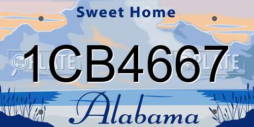 1CB4667 Alabama License Plate