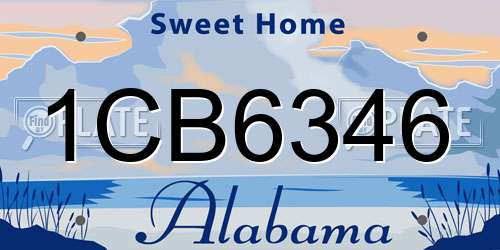 1CB6346 Alabama License Plate