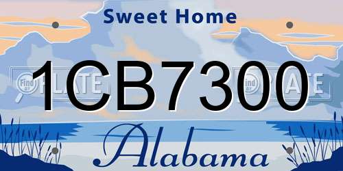 1CB7300 Alabama License Plate