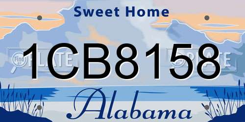 1CB8158 Alabama License Plate