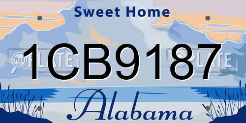 1CB9187 Alabama License Plate