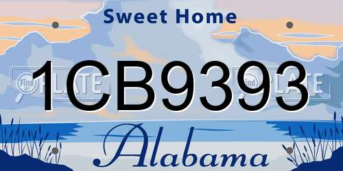 1CB9393 Alabama License Plate