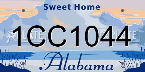 1CC1044 Alabama License Plate