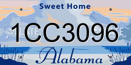 1CC3096 Alabama License Plate