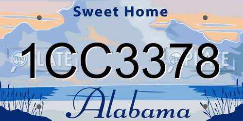 1CC3378 Alabama License Plate