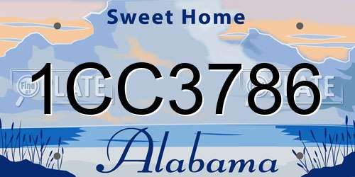 1CC3786 Alabama License Plate