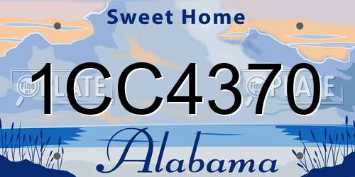 1CC4370 Alabama License Plate