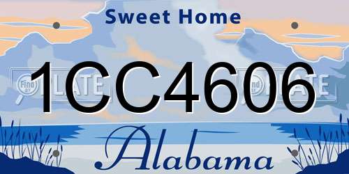 1CC4606 Alabama License Plate
