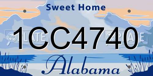 1CC4740 Alabama License Plate