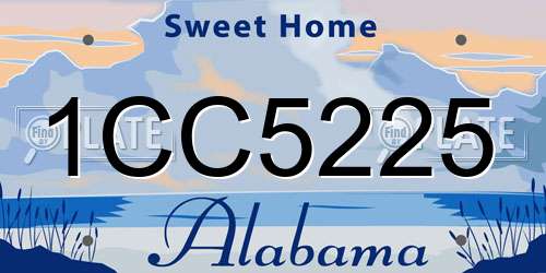 1CC5225 Alabama License Plate