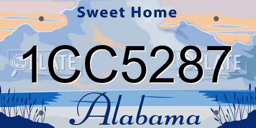 1CC5287 Alabama License Plate