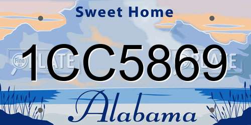 1CC5869 Alabama License Plate