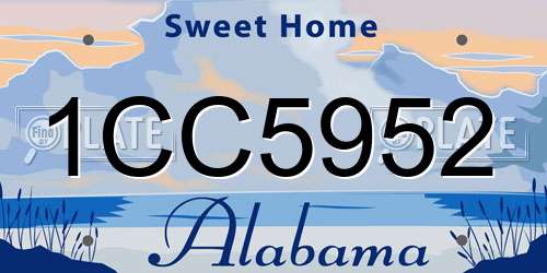 1CC5952 Alabama License Plate