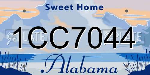 1CC7044 Alabama License Plate