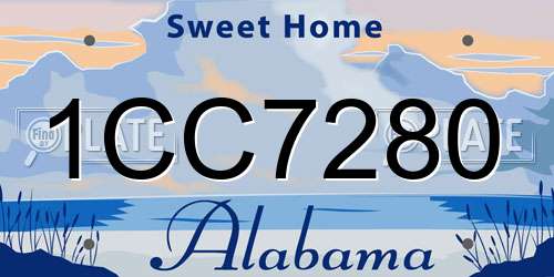 1CC7280 Alabama License Plate
