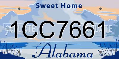 1CC7661 Alabama License Plate