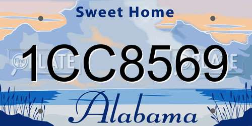 1CC8569 Alabama License Plate