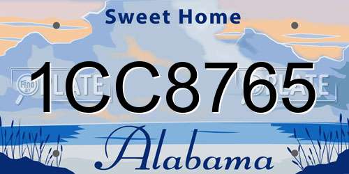 1CC8765 Alabama License Plate