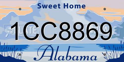 1CC8869 Alabama License Plate