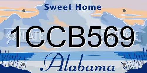 1CCB569 Alabama License Plate