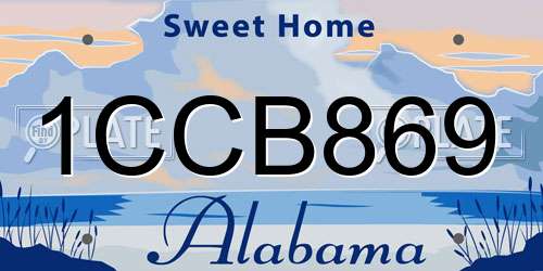 1CCB869 Alabama License Plate