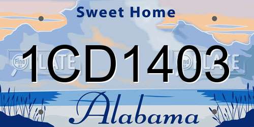 1CD1403 Alabama License Plate