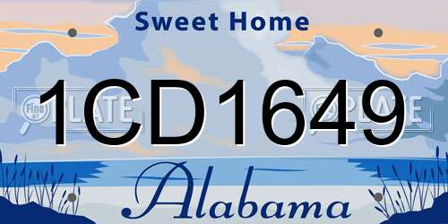 1CD1649 Alabama License Plate