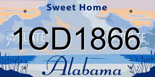 1CD1866 Alabama License Plate