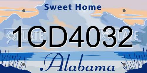 1CD4032 Alabama License Plate
