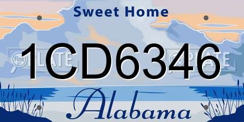 1CD6346 Alabama License Plate